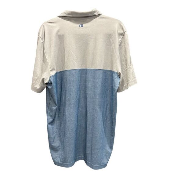 Travis Mathew Men's XL Gray & Blue Golf Polo Shirt Short Sleeve - Picture 2 of 5